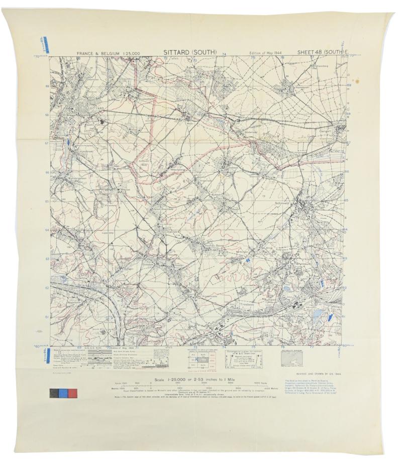US WW2 Mapcard of Sittard Holland 1944 Operation Blackcock