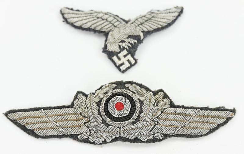 German LW Officer's Visor Cap Bouillon Eagle and Kokarde