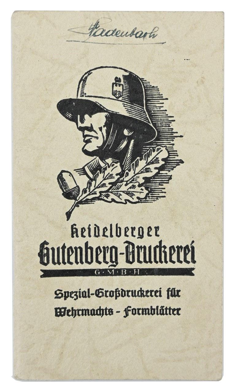 German Third Reich Era Pocket Kalender 1940
