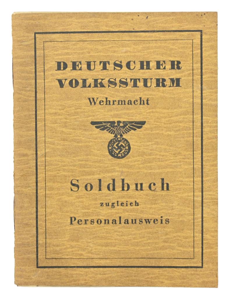 German Volksturm Soldbuch 1945
