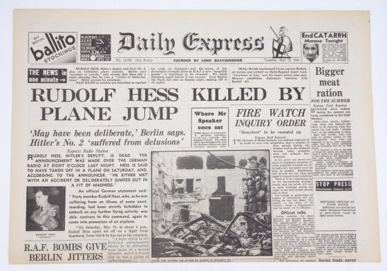 British Daily Express Newspaper 13 May 1941.