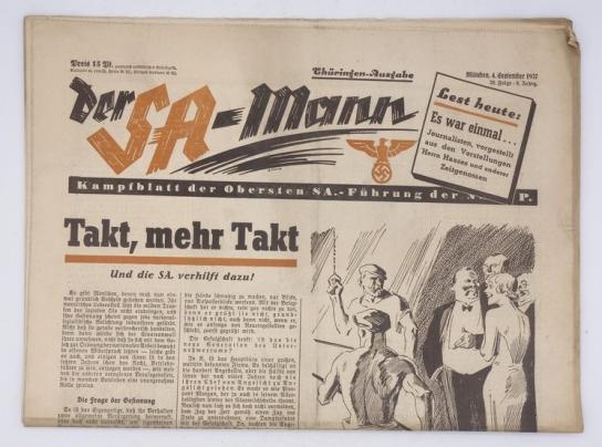 German Newspaper der SA-Mann 4 September 1937