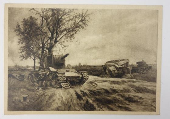 German WW2 Panzer Postcard Poland