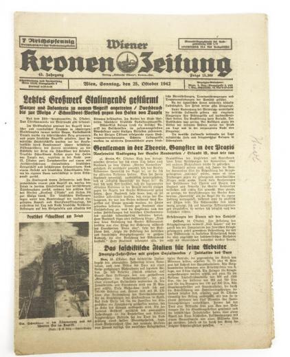 German Illustrierte Kronen Zeitung 25 October 1942