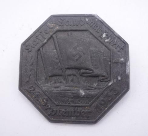 German Tinnie badge Kassel Land Marschiert 1933