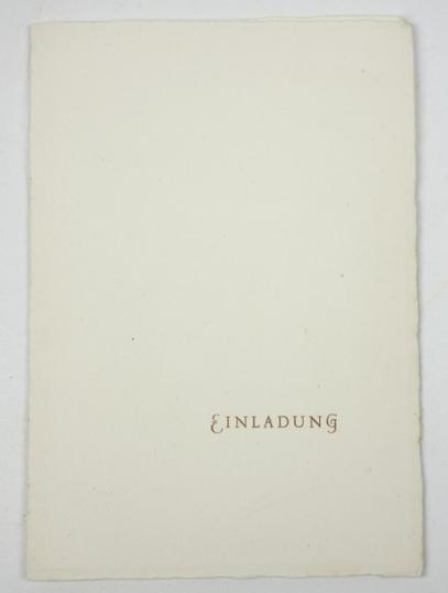 German Art Gallery Invitation Reichskommissar Nord-Holland Gau Inspektor Unger