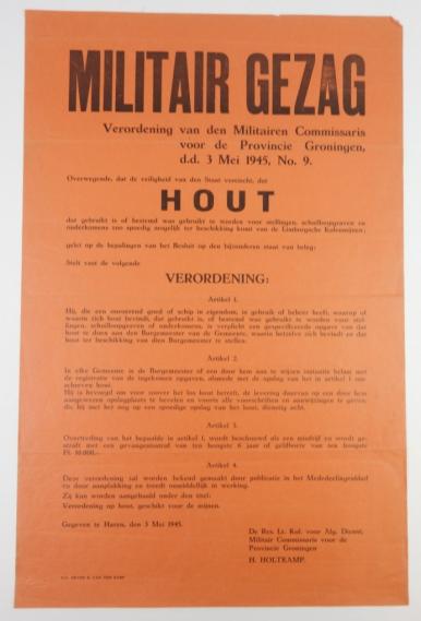 Dutch Poster Military Autorithy Groningen