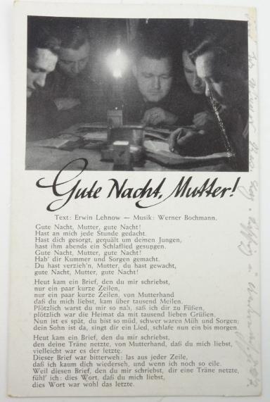 German Third Reich Postcard 'Gute Nacht,Mutter!