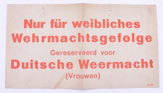 German/Dutch Wehrmacht Train Sign