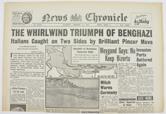 British News Chronicle newspaper 8 February 1941