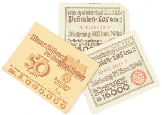 German WHW Third Reich Lottery Tickets