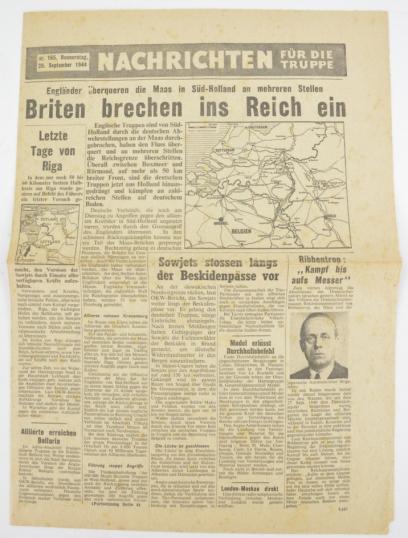 Allied WW2 Droppingsflyer 'Nachrichten für die Truppe' 28 September 1944.