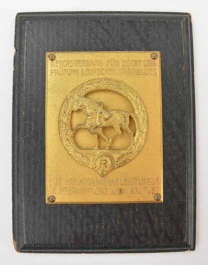 German Horse Guardian Plaque in Gold