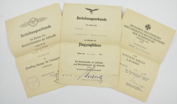German LW Certificate Grouping 'August Reinecke'