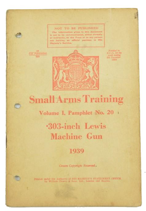 British WW2 Small Arms Training Manual Lewis Machine Gun