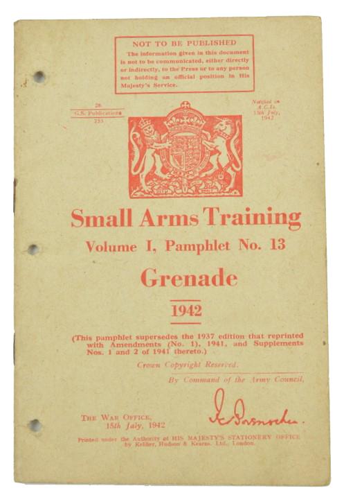 British WW2 Small Arms Training Manual Grenade