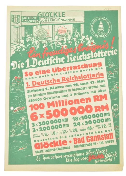 German Third Reich Lotterie Flyer