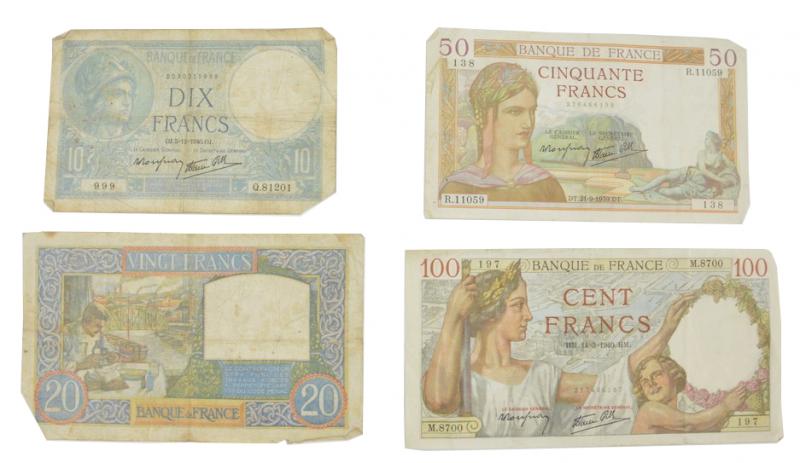 French WW2 Banknotes