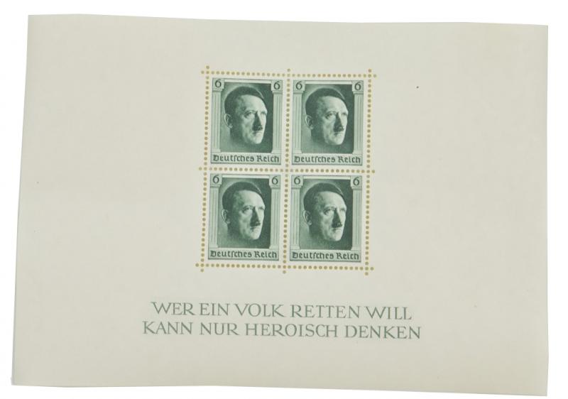 German Stampcard 'Wer ein Volk Retten will Kann nur Heroisch Denken'