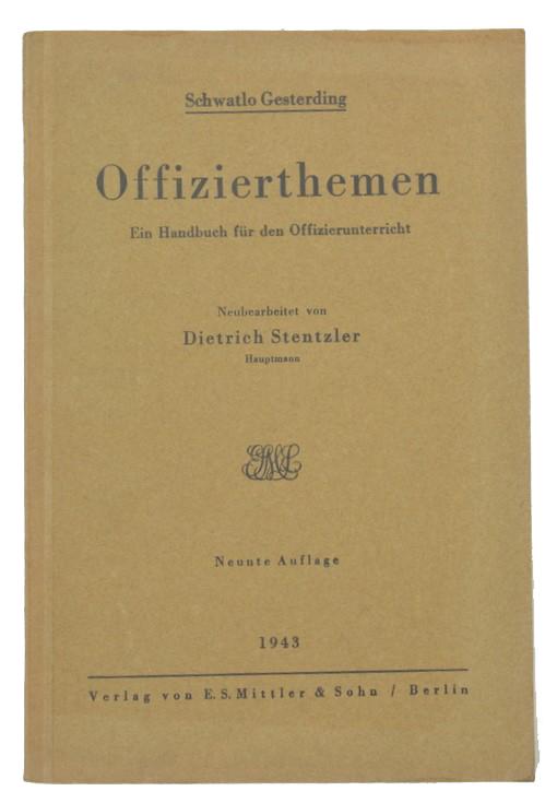 German WH Handbook Reibert 'Offizierthemen'