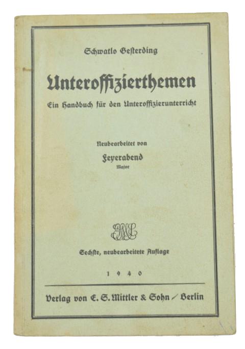 German WH Handbook Reibert 'Unteroffizierthemen'