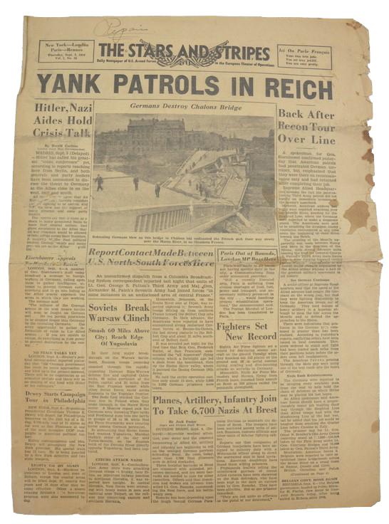 US WW2 Stars & Stripes Newspaper 7 Sept.1944