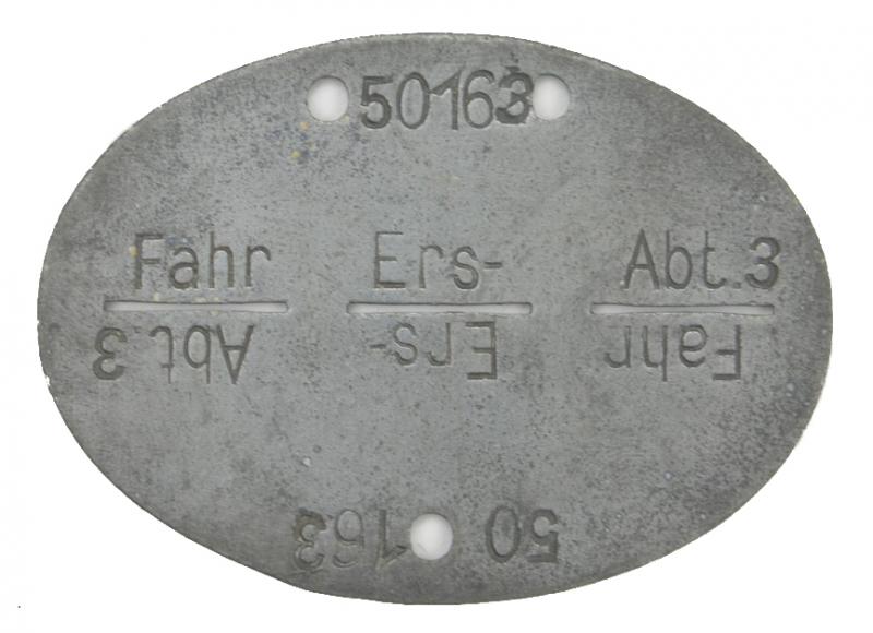 German WH Dog-Tag 'Fahr.Ers.Abt.3'