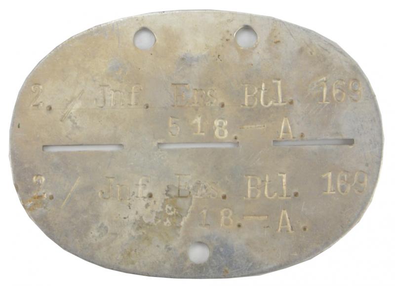 German WH Dog-Tag '2./Inf.Ers.Btl.169'
