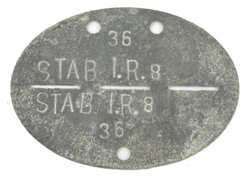 German WH Dog-Tag 'Stab I.R.8'