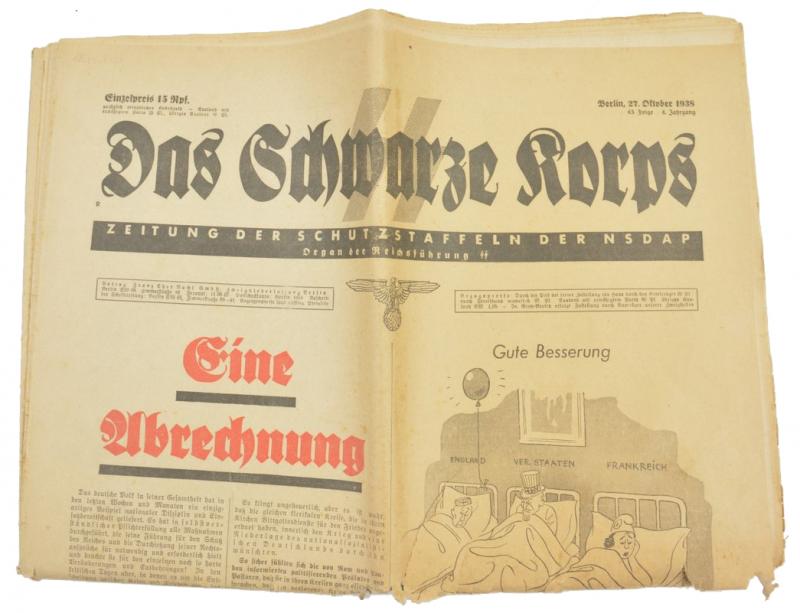 German Waffen-SS Magazine Das Schwarze Corps Oktober 1938