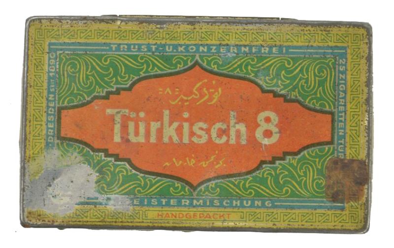 German Third Reich Era 'Turkish 8' Tabacco Tin Can