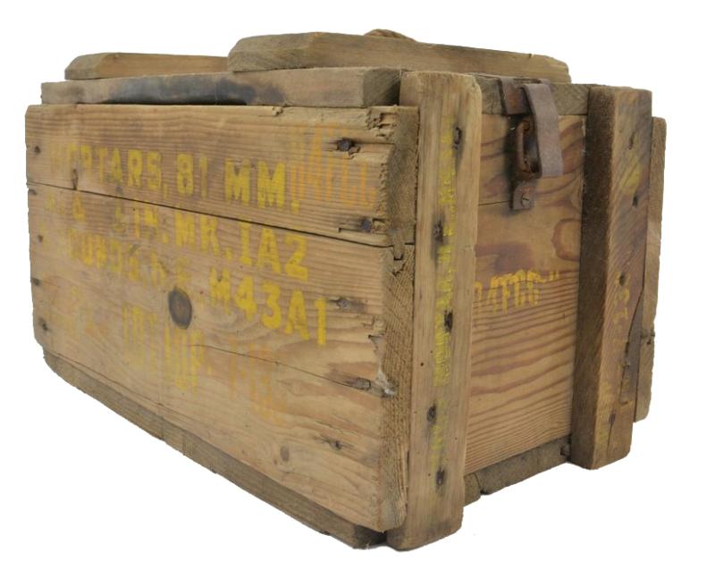 US WW2 81mm Mortar Rounds HE M43A1 Ammunition Box