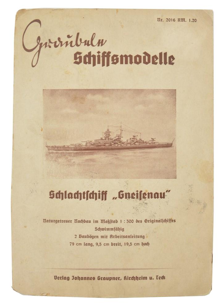 German Woodworkers Scale Plan 'Battleship Gneisenau'