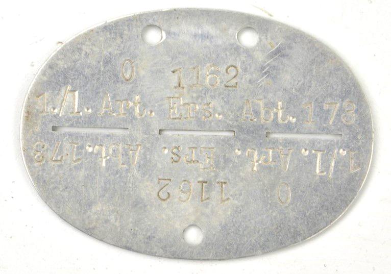 German WH Dog-Tag '1./L.Art.Ers.Abt.173'