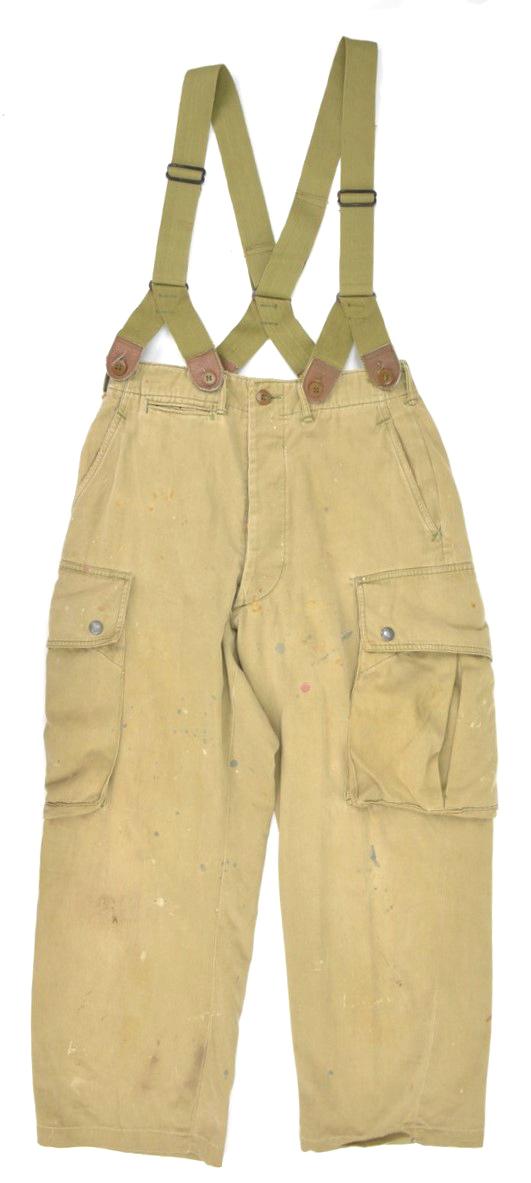 US WW2 M42 Named Paratrooper Jumptrousers with Suspenders