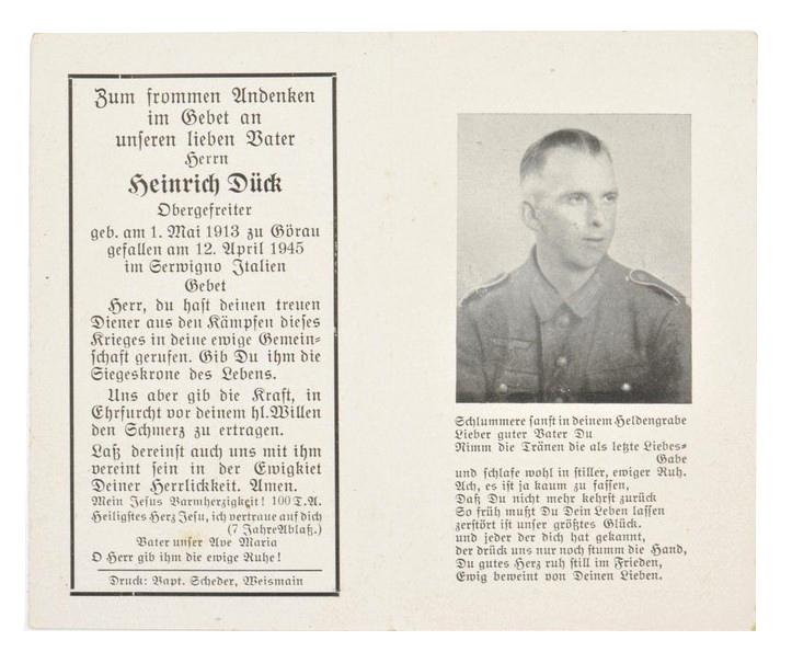 German WH Deathcard 'Heinrich Duck'