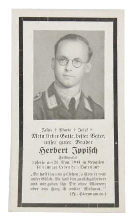 German LW Deathcard 'Herbert Ippisch'
