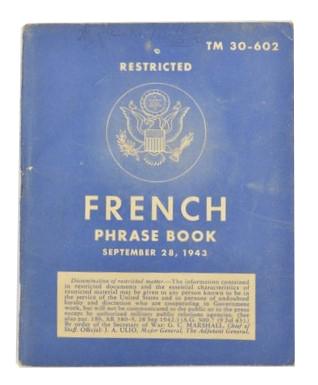 US WW2 French Phrase Book