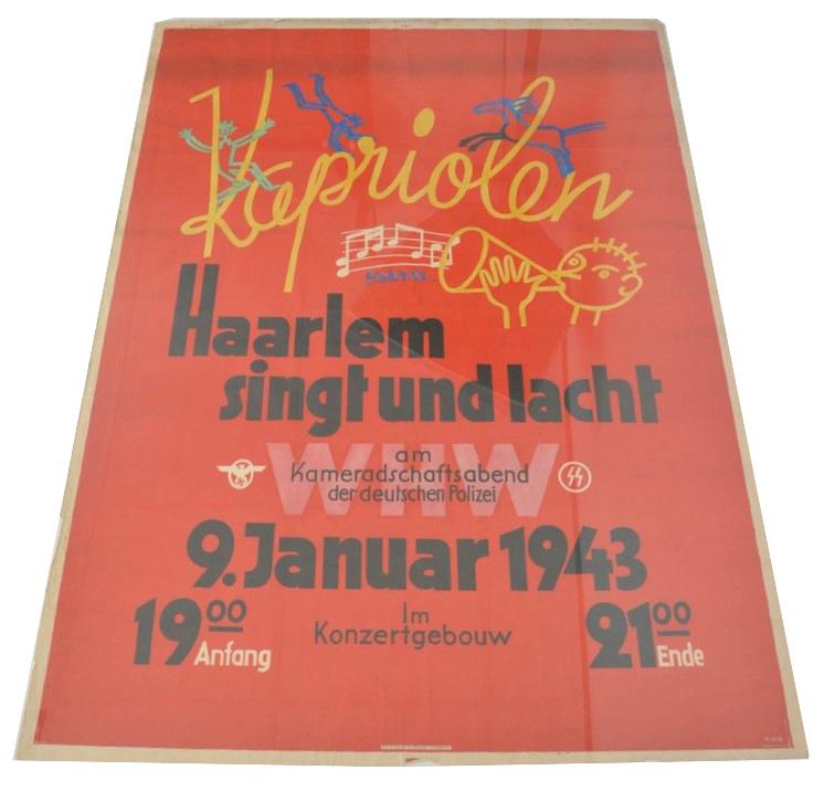 German / Dutch Polizei Poster 'Haarlem Singt und lacht'