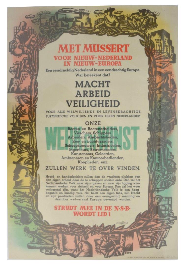 Dutch NSB Poster 'Met Mussert'