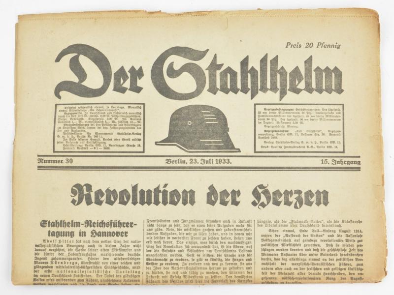 German Newspaper 'der Stahlhelm' 23 July 1933