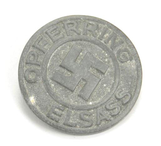 German NSDAP Party Badge 'Opferring Elsass'