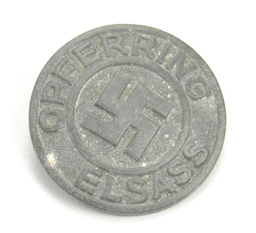 German NSDAP Party Badge 'Opferring Elsass'