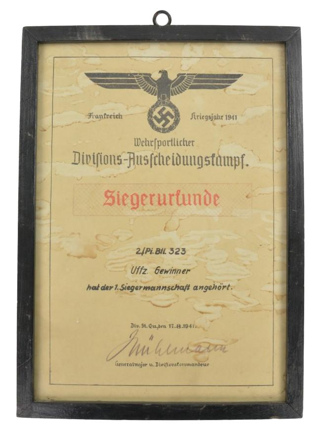German WH Wehrsport Certificate