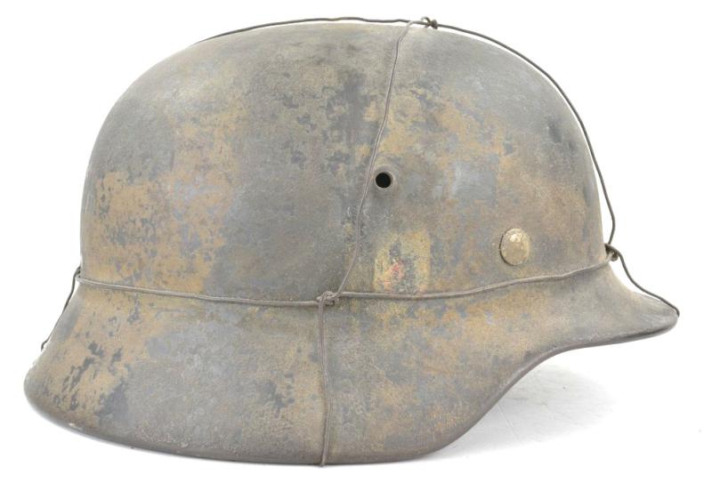 German LW M35 DD Helmet with Camo & Camo Wire