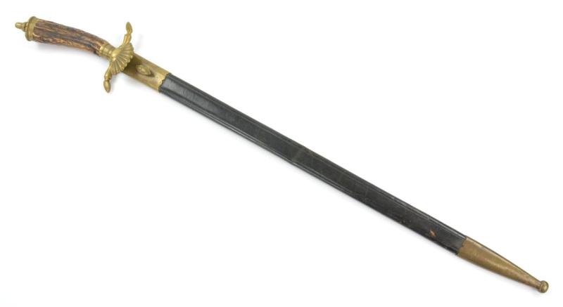 German WW1 Etched Hirschfanger Jager Quillback Hunting Dagger