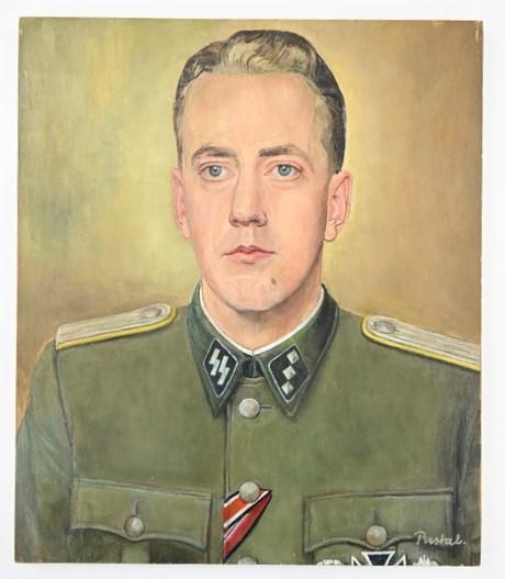 Waffen-SS Oil Painting of Untersturmführer Helmut Behrens