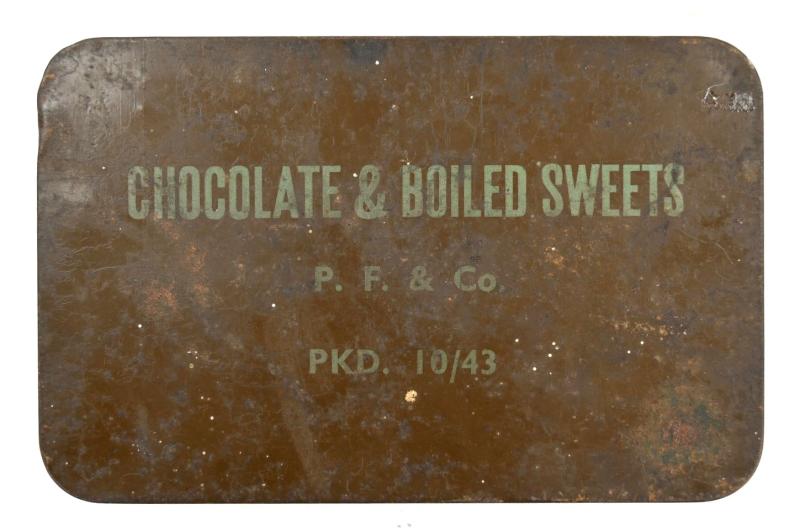 British WW2 Tin can of Chocolate & Boiled Sweets