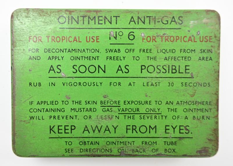 British WW2 Anti-Gas Ointment Tin Can 'Tropical Use'