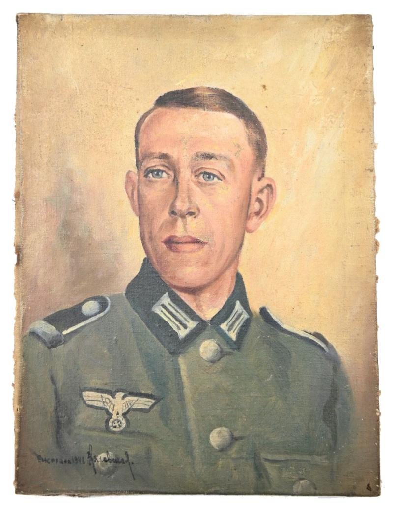 German WH Heer Portrait Painting